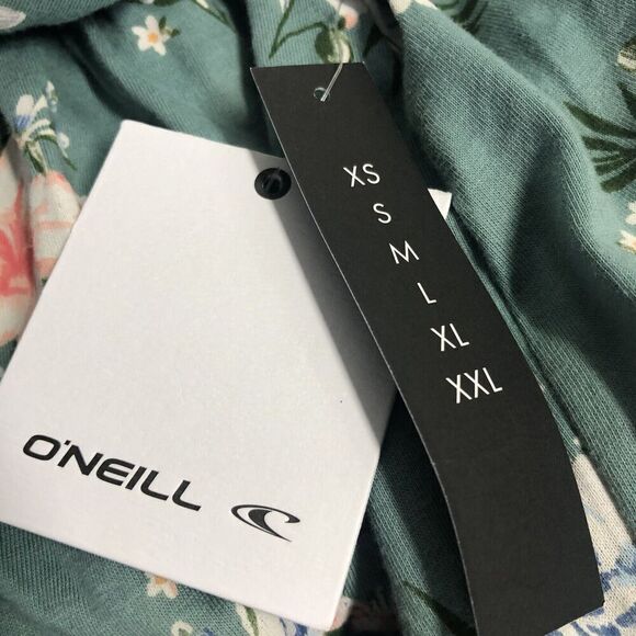 O'Neill Dress Womens 2X Green Floral Ruffle Kole Strapless Off Shoulder Maxi - Picture 13 of 13